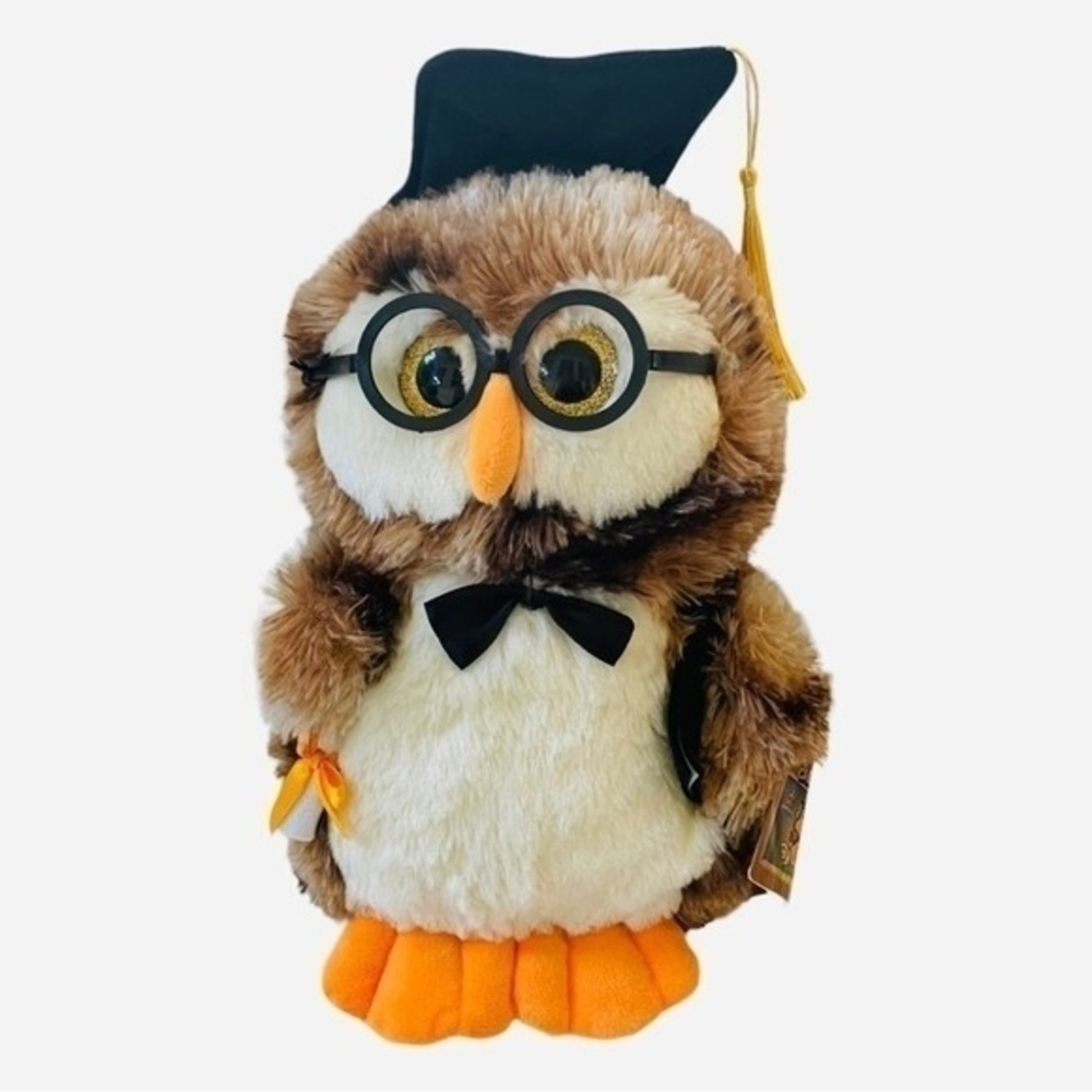 Graduation Wisdom Owl Plush 13" Calplush Multicolor Stuffed Animal NWT Keepsake